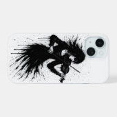 Inktgeboren violist in de storm van geluid iPhone 15 case (Achterkant horizontaal)