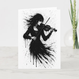 Inktgeboren violist in de storm van geluid kaart