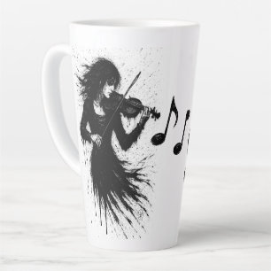 Inktgeboren violist in de storm van geluid latte mok