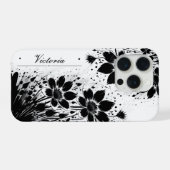 Inktgespatte Bloem iPhone Hoesje (Achterkant horizontaal)