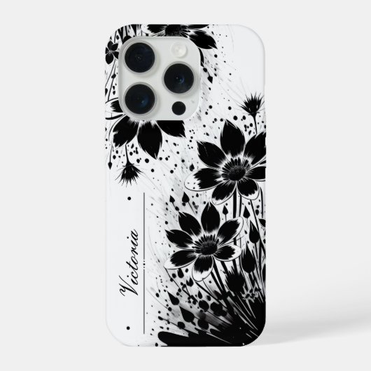 Inktgespatte Bloem iPhone Hoesje (Achterkant)