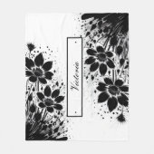 inktgespetterde bloei fleece deken (Voorkant)