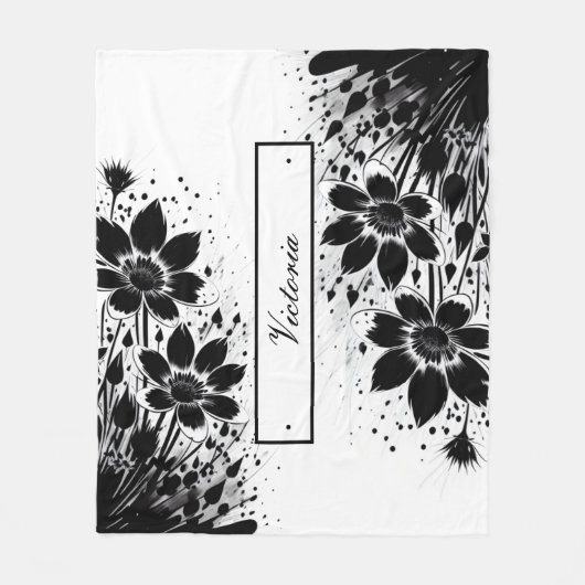 inktgespetterde bloei fleece deken (Voorkant)