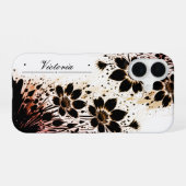 inktgespetterde bloei iPhone 16 hoesje (Achterkant horizontaal)
