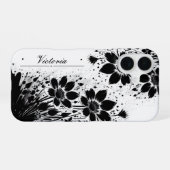 inktgespetterde bloei iPhone 16 hoesje (Achterkant horizontaal)