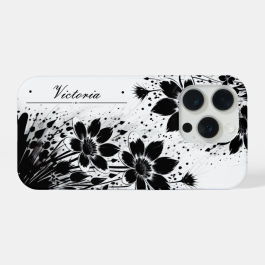 inktgespetterde bloei iPhone hoesje (Achterkant horizontaal)