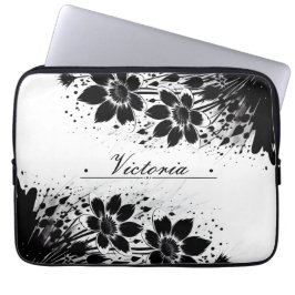 inktgespetterde bloei laptop sleeve