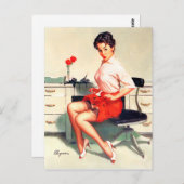 Inktgordijn omhoog briefkaart (Voorkant / Achterkant)