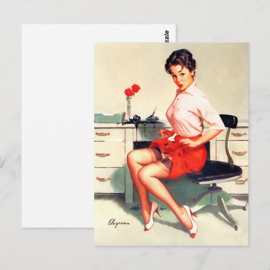 Inktgordijn omhoog briefkaart (Voorkant / Achterkant)