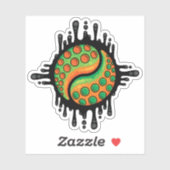 Inktige Octopus Tentakel Yin Yang Symbool Sticker (Vel)