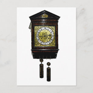 inktklok met klok mee Schets Briefkaart