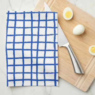 Inktlijnen Chique Hand getrokken Grid Koel Blauw & Theedoek