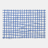 Inktlijnen Chique Hand getrokken Grid Koel Blauw & Theedoek (Horizontaal)