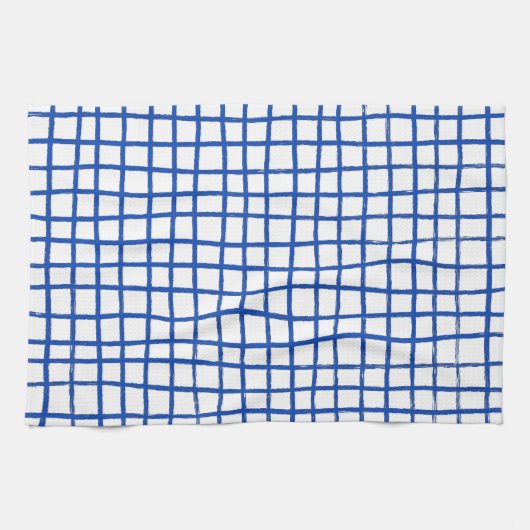 Inktlijnen Chique Hand getrokken Grid Koel Blauw & Theedoek (Horizontaal)