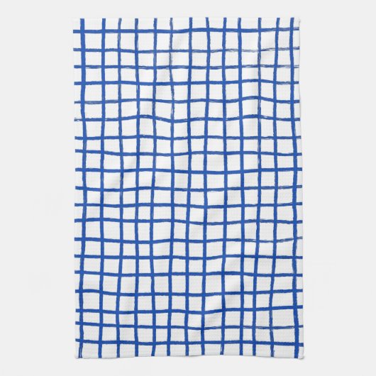 Inktlijnen Chique Hand getrokken Grid Koel Blauw & Theedoek (Verticaal)