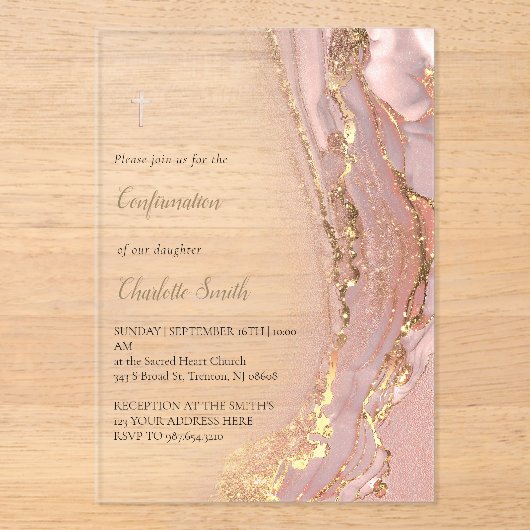 inktmarmer | Confirmation!REMOVE! Acryl Uitnodigingen (Voorkant)