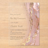 inktmarmer | Eerste Heilige Communie Acryl Uitnodigingen (Voorkant)