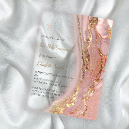 inktmarmer | Eerste Heilige Communie Acryl Uitnodigingen