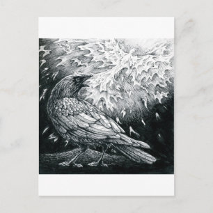 Inktober 2018 Dag 19 - Vogels van Dood en Wedergeb Briefkaart