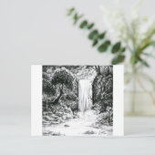 Inktober 2018 Dag 21 - Waterval in het Bos Briefkaart (Staand voorkant)