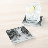 Inktober 2018 Dag 21 - Waterval in het Bos Glazen Onderzetter (Schuin)