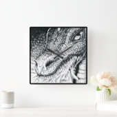 Inktober 2018 Dag 3 - Draken Braden Vierkante Klok (Huis)