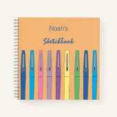 Inktpennen Stationair Kind Licht Oranje zakboekje Notitieboek (Voorkant)