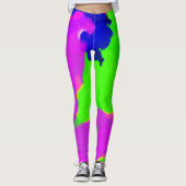 Inktplons het Schilderen Waterverf Veelkleurige Kl Leggings (Voorkant)