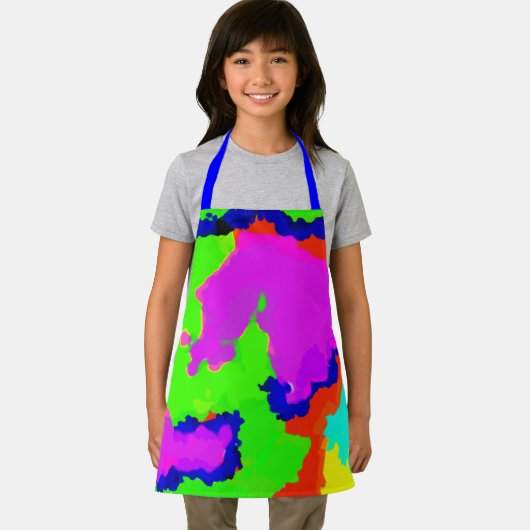 Inktplons Kleurrijk Abstract Schilderen Blauw Groe Schort (Insitu)