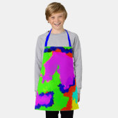 Inktplons Kleurrijk Abstract Schilderen Blauw Groe Schort (Gedragen)
