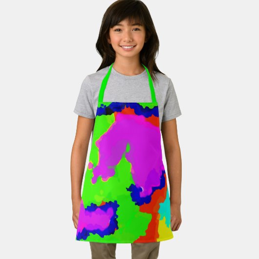Inktplons Kleurrijke Abstract Schilderen Neon Groe Schort (Insitu)