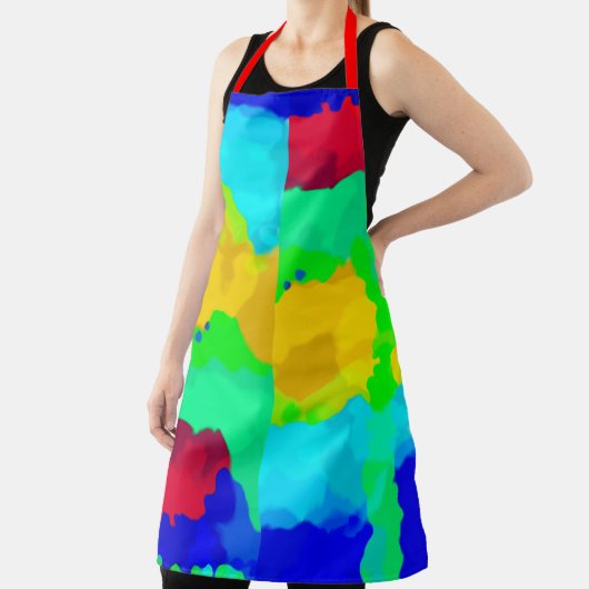 Inktplons Kleurrijke Heldere Abstracte Multicolor Schort (Insitu)