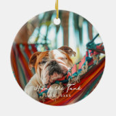 Inktpoot afdrukken | Custom Pet Memorial Foto Keramisch Ornament (Achterkant)