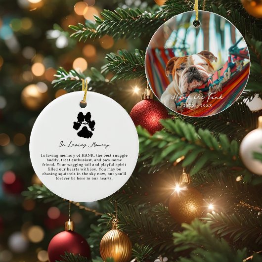 Inktpoot afdrukken | Custom Pet Memorial Foto Keramisch Ornament