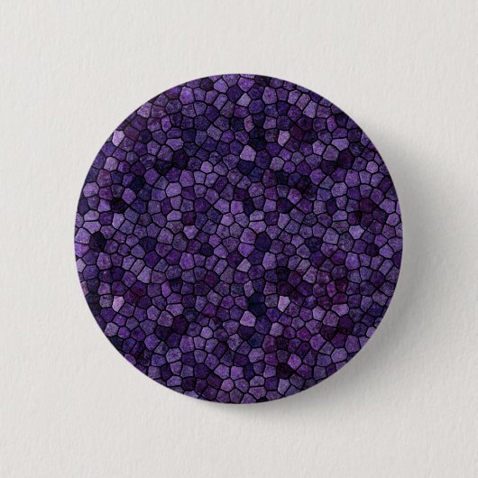 Inktpot Blauwe Kasseien Patchwork Terrazzo Patroon Ronde Button 5,7 Cm (Voorkant)