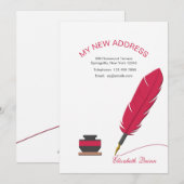 Inktpot en ganzenveer verhuizen mededeling aankondiging (Voorkant / Achterkant)