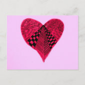 Inktrode Valentijn Hart op roze achtergrond Feestdagenkaart (Voorkant)