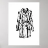 Inktschets trenchcoat poster (Voorkant)