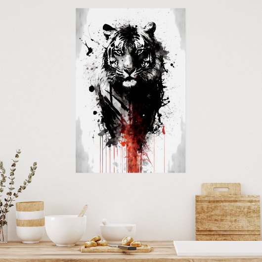 Inktschilderen Poster (Keuken)