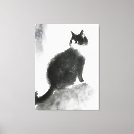 Inktschilderij Schattigee Cat Wall Art Canvas Art 