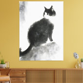 Inktschilderij Schattigee Cat Wall Art Canvas Art  Afdruk (Insitu (Woonkamer))