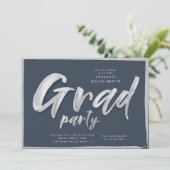 Inktscript Afstuderen gepersonaliseerde fotopartij Kaart (Staand voorkant)