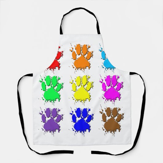Inktspat Hond Poot Patroon Schort (Voorkant)