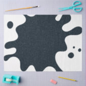 Inktspat op witte tissue wrap – Aanpasbaar Tissuepapier (Craft)
