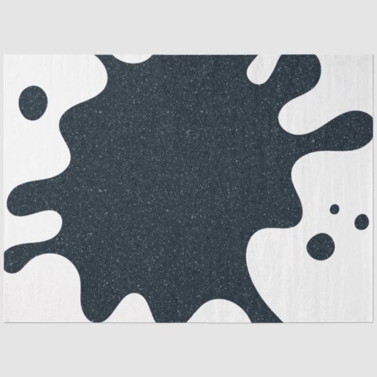 Inktspat op witte tissue wrap – Aanpasbaar Tissuepapier (Voorkant)