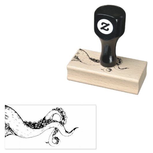 inktstempel octopus tentakels rubberstempel (Gestempeld)