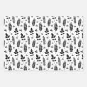 Inktstempel van witte en zwarte weide inpakpapier vel (Voorkant 2)