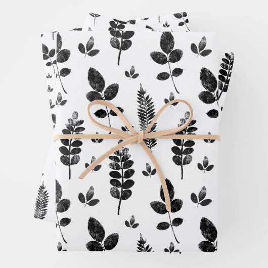 Inktstempel van witte en zwarte weide inpakpapier vel (In situ)