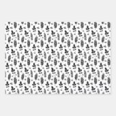 Inktstempel van witte en zwarte weide inpakpapier vel (Voorkant 3)