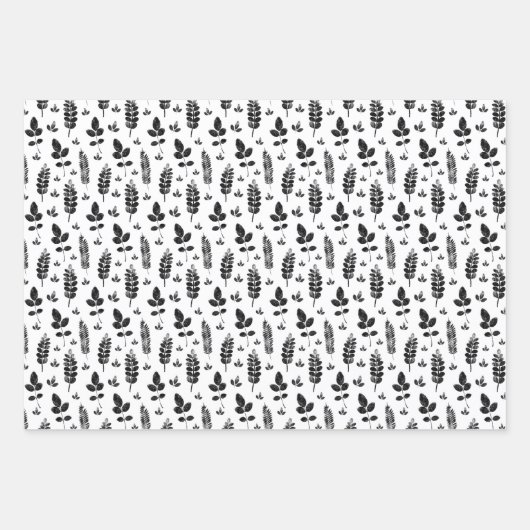 Inktstempel van witte en zwarte weide inpakpapier vel (Voorkant 3)